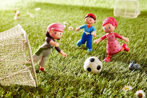 Miniatura 6 de Haba Little Friends Lilli – 4" Bendy Chica Muñeca Figura con rosa cabello