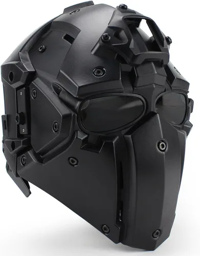 Miniatura 2 de WoSporT - Casco táctico de obsidiana verde GOBL Terminator y máscara para caza, paintball, militar, cosplay, película, utilería 92-BK-azul