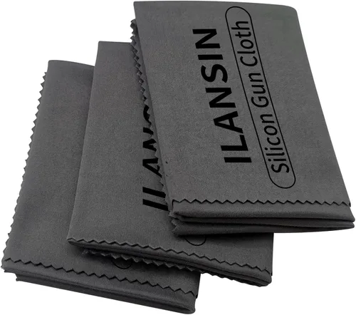 Paños de limpieza de pistola de silicona de 12 x 12 pulgadas, sin pelusas, toallitas de limpieza de pistola con trapos de limpieza de pistola gris 3