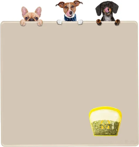 Miniatura 8 de KVK Tapete de Comida para Mascotas Tapete de Alimentación para Mascotas Mantel Individual de Silicona para Cuenco de Comida y Agua de Perros y Gatos