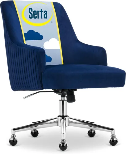 Miniatura 15 de Silla de oficina moderna Serta Scarlett, silla de escritorio de respaldo medio plisado y curvo, cojín de asiento de bolsillo de resorte en espiral