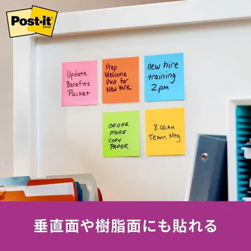 Miniatura 6 de Pack of 5 75 x 75mm mixed color fluorescence Sumitomo (3M) Post-it (R) strong adhesion Notes 654-5SSAN (japan import)