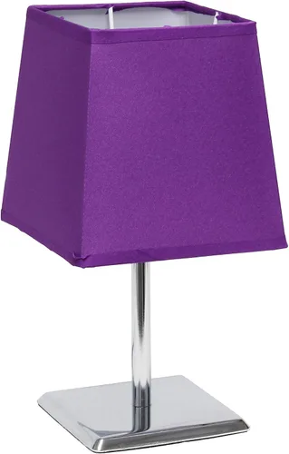Miniatura 12 de Simple Designs LT2062-GRY - Mini lámpara de mesa de cromo cuadrado con pantalla de tela Empire, gris