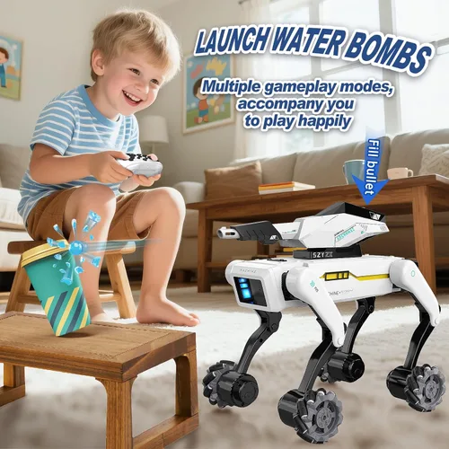 Miniatura 7 de Kit de perro robot 3 en 1 con ruedas, más de 30 acciones biónicas, voz y control remoto, movimientos programables, batería recargable, juguete