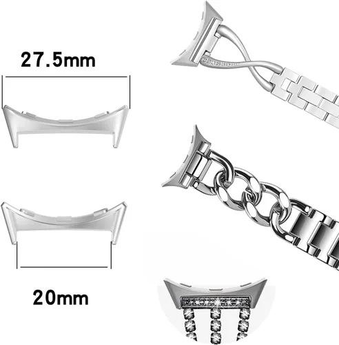 Miniatura 5 de Paquete de 4 conectores de correa de reloj compatibles con adaptador de reloj Google Pixel Watch 2, adaptador de conector reemplazable de metal