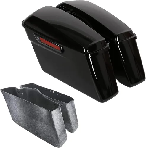 TCT-MOTORPARTS - Alforjas rígidas completas con pestillo negro Negro vívido con pestillos negros