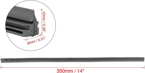 Miniatura 2 de X AUTOHAUX 2 piezas de repuesto de limpiaparabrisas de goma de 13.780 in y 14 pulgadas, 0.315 x 0.394 in, 3 secciones para automóvil