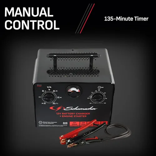 Miniatura 5 de Schumacher Electric Cargador de batería controlado por tiempo de 6 V/12 V y arrancador del motor - Cargador controlado de precisión con temporizador
