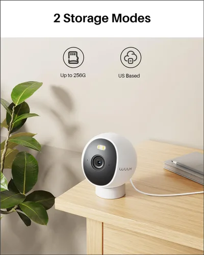 Miniatura 5 de WUUK Cámara de seguridad, cámara con cable de 4 MP para interiores y exteriores, reconocimiento facial, visión nocturna a color y foco, sin tarifa