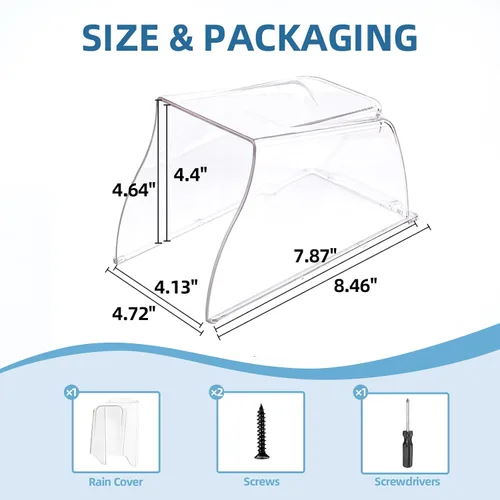 Miniatura 6 de Cubierta de lluvia para timbre de puerta, cubierta impermeable transparente para timbre, protector resistente a la intemperie, accesorio para timbre