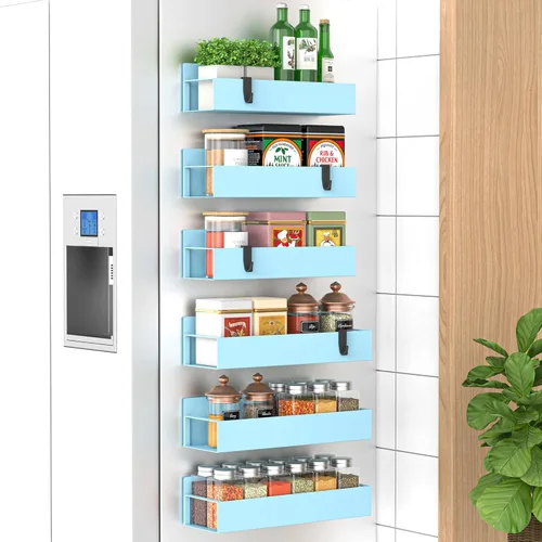 Miniatura 39 de HuggieGems Paquete de 4 Organizadores Magnéticos de Almacenamiento de Especias para Refrigerador y Horno, Organizadores y Almacenamiento Gris