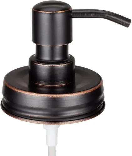 Miniatura 6 de Jarmazing Products Tapas dispensadoras de jabón para tarros de masón negro, paquete de un paquete, para todos los frascos de conservas de boca Acero