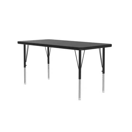 Miniatura 9 de Correll Mesa de Actividades Rectangular para Aula de 24"x36", Altura Ajustable (19"-29"), Granito Negro Laminado Térmico Fusionado Duradero