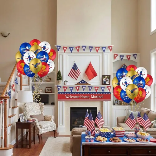 Miniatura 6 de Skylety 24 globos de fiesta de los marines de Estados Unidos Día de los Veteranos, Día conmemorativo de la Independencia, despliegue de regreso