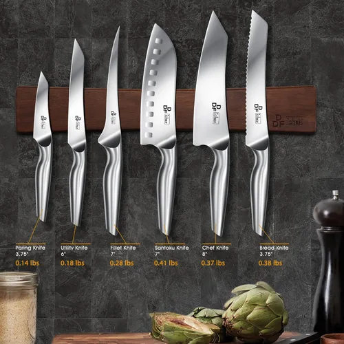 Miniatura 7 de DDF iohEF Juego de cuchillos con tira de cuchillos, juego de 8 cuchillos de cocina profesional, juego de cuchillos de chef japoneses de acero