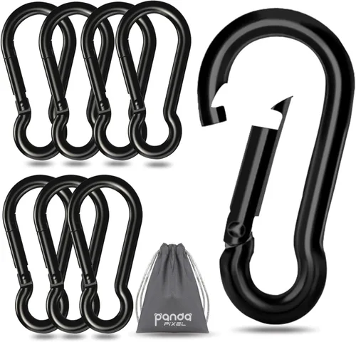 Miniatura 9 de Pixel Panda Accesorios de fitness, 3.1 pulgadas de carga de mosquetón de 800 libras, paquete de 4 y 2 accesorios de cable de mango D