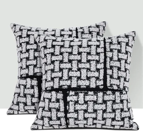 Miniatura 9 de Paquete de 2 fundas de almohada Boucle de 18 x 18 pulgadas, fundas de almohada decorativas de Navidad para sofá, sofá, fundas de almohada bohemias