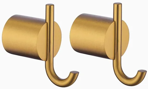Miniatura 15 de RANDOM Gancho de toalla de oro cepillado, ganchos dorados para pared, ganchos de acero inoxidable 304 para toallas de baño, cocina, moderno gancho