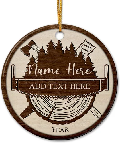 Miniatura 9 de Adorno de cerámica personalizado de asistente principal, adornos de Navidad del mejor asistente del mundo, texto personalizado, año y nombre de Papá