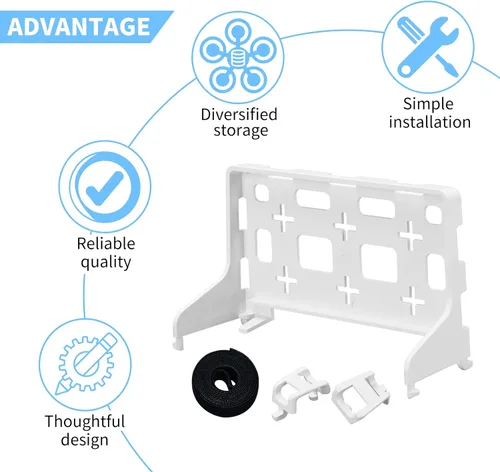 Miniatura 2 de Haoguo - Soporte universal de plástico para estante de centro multimedia, soporta 20 libras de peso, compatible con centros de medios estructurados