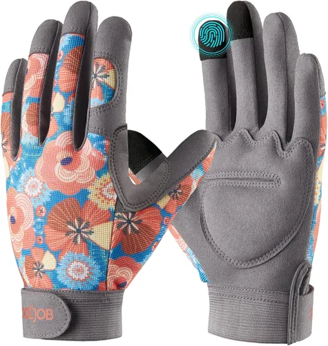 COOLJOB Guantes de trabajo de jardinería medianos para mujeres, a prueba de espinas para poda de rosas, manejo de cactus, plantación de moras,