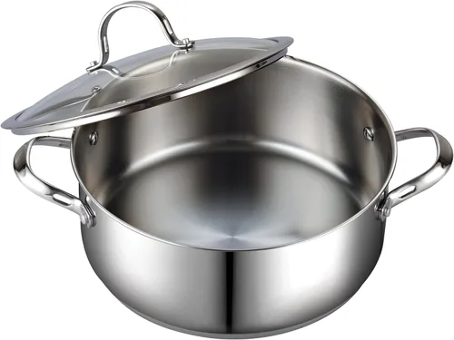 Miniatura 4 de Cooks Standard Cacerola clásica de acero inoxidable de 7 cuartos de galón con tapa y cacerola de acero inoxidable revestido de múltiples capas de 3