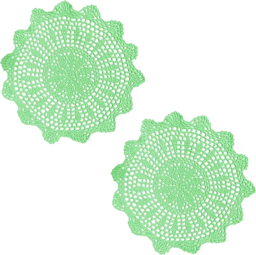 Miniatura 21 de Manteles individuales de encaje hechos a mano con flores de ganchillo, manteles individuales de cocina para platos de cocina