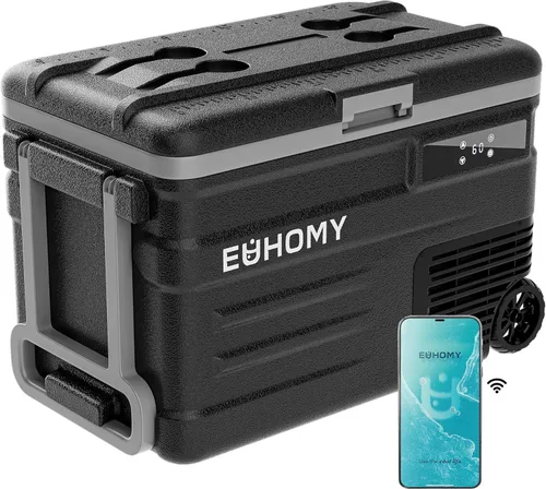 Miniatura 9 de Euhomy - Refrigerador de 12 voltios, 59QT (55L), control de aplicación de refrigerador de 12V, enfriador eléctrico de 12/24V CC 110-240V CA