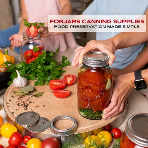 FORJARS - Tapas para conservas de boca regular, paquete de 24 – Crea sellos herméticos en frascos Mason para conservar alimentos para preparación de