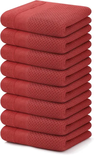 Miniatura 39 de Homaxy Paños de cocina 100% algodón, paquete de 8 – 12 x 12 pulgadas, tejido de gofre, muy suaves y absorbentes, paños de cocina de secado rápido