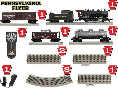 Miniatura 2 de Lionel Pennsylvania Flyer Tren eléctrico de escala O con Bluetooth 5.0 y control remoto