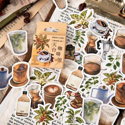 Miniatura 5 de Calcomanías para laptop de tamaño pequeño, 46 unidades de Doraking en caja, decoración de café, calcomanías para laptop, planificadores, álbumes
