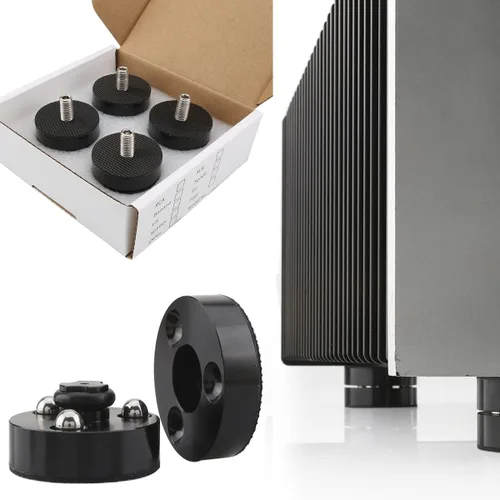 Miniatura 3 de Tertullus 4 piezas de pies de aislamiento de altavoz, almohadillas antivibración con soporte de bola de acero inoxidable de 1.535 in x 0.945 in