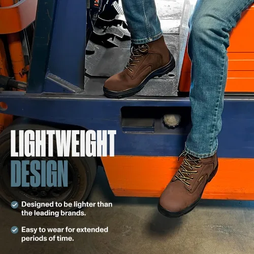 Miniatura 5 de EVERBOOTS - Botas de trabajo de cuero impermeables para hombre, modelo ultra seco, ligeras, botas de tobillo para construcción, techos, caza, marrón