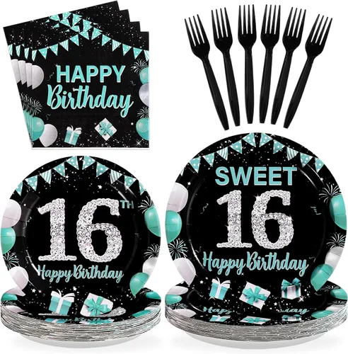 Miniatura 11 de 96 piezas de decoraciones de fiesta de cumpleaños de cristal, con gemas moradas, platos y servilletas de diamante, juegos de vajilla de geología