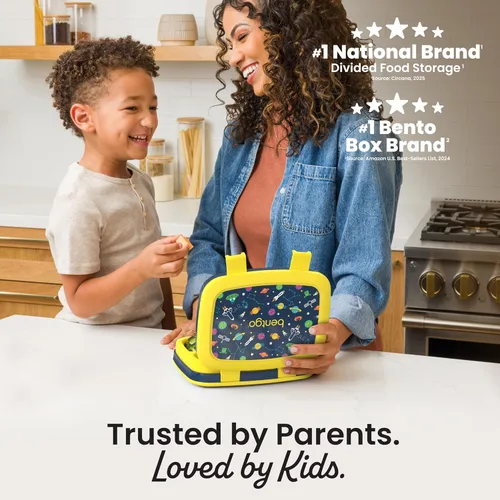 Miniatura 2 de Bentgo Kids Prints - Lonchera de 5 compartimentos estilo bento, a prueba de derrames, porciones de tamaño ideal para niños de 3 a 7 años, duradera