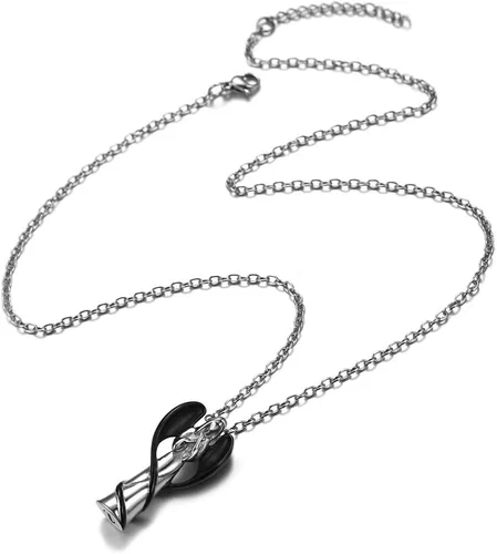 Miniatura 5 de Richsteel Collares de urna para cenizas para mujeres y hombres, collar con colgante de cremación para cenizas, joyería conmemorativa de acero