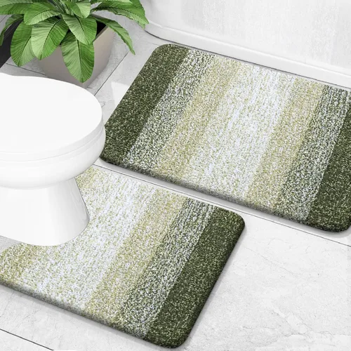 Miniatura 37 de OLANLY Juego de 2 alfombras de baño de microfibra suave y absorbente, antideslizantes, se pueden lavar y secar a máquina, alfombras de baño peludas