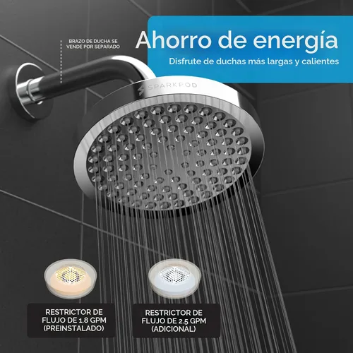 Miniatura 5 de SparkPod - Regadera, lluvia de alta presión, diseño de calidad prémium, instalación en 1 minuto, reemplazo ajustable fácil de limpiar para tu baño