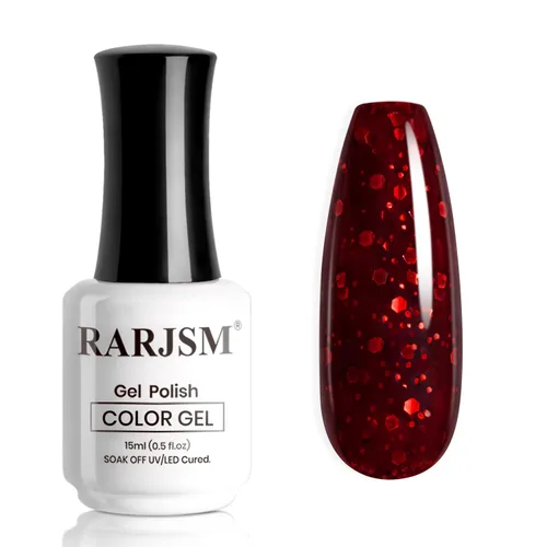 Miniatura 16 de RARJSM Esmalte de uñas de gel con purpurina de nieve, diamante brillante, gel de uñas de color blanco lechoso con pigmentos plateados y brillantes