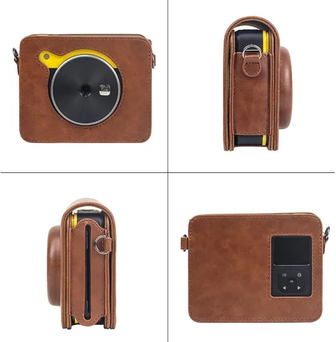 Miniatura 6 de Funda protectora para cámara instantánea e impresora fotográfica Kodak Mini Shot 3, piel sintética, con correa ajustable extraíble