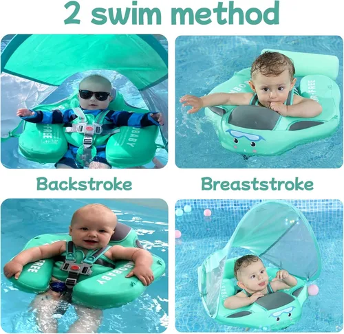 Miniatura 3 de Mambobaby Flotador para añadir cola sin volteo, flotador de natación para bebé, flotador de espuma de perlas, flotadores de agua sólida, entrenador