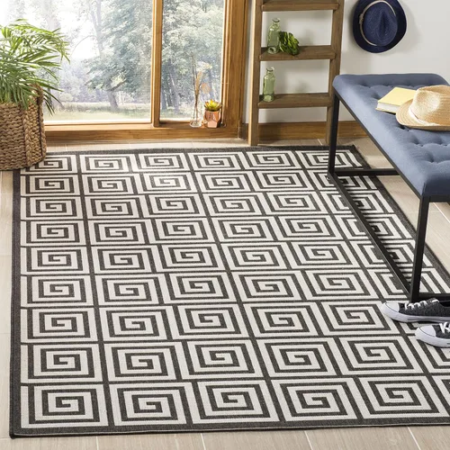 Miniatura 6 de SAFAVIEH Linden Collection - Alfombra lavable para exteriores, alfombra de pasillo de 2.2 x 8 pies, color rojo y crema, no desprende pelusa y fácil
