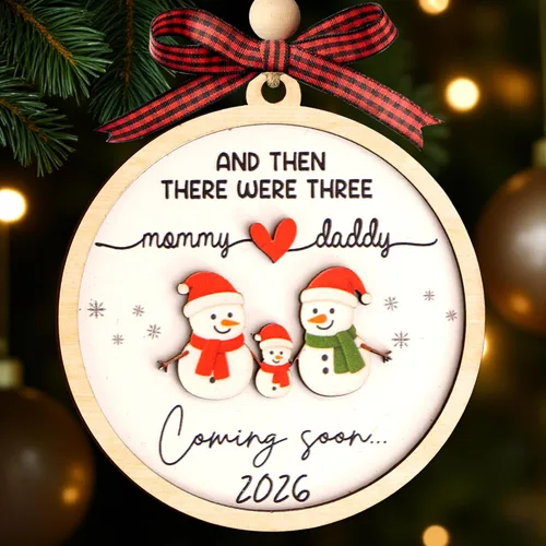 Miniatura 22 de Adornos de Navidad Familiares 2025, Nuestro Primer Adorno de Navidad como Familia de 3, Adorno de Árbol de Navidad, Adornos de Primer Navidad