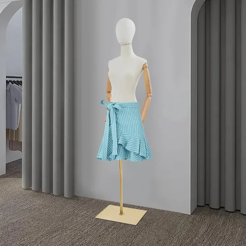 Miniatura 3 de Vestido de maniquí femenino con forma de torso, cuerpo de maniquí con cabeza desmontable, manos de madera y soporte de altura ajustable