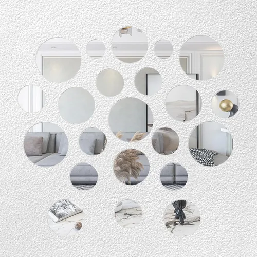 Miniatura 4 de 250 piezas de espejo circular pequeño para manualidades, mini espejo redondo de vidrio, azulejos de mosaico para manualidades y proyectos
