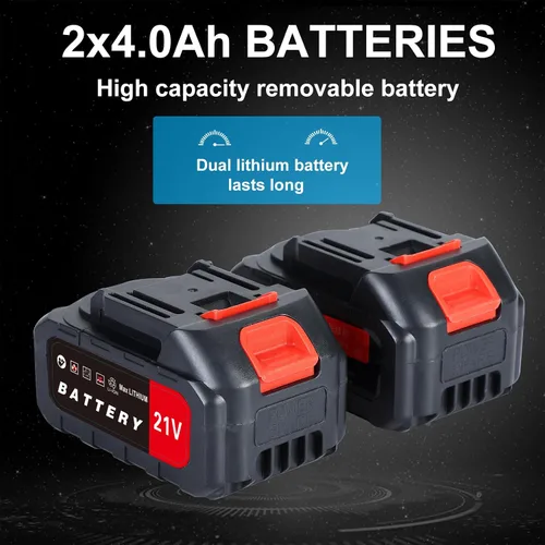 Miniatura 9 de Motosierra inalámbrica de 16 pulgadas, motosierra eléctrica con motor sin escobillas, batería de 40 V con 2 baterías y cargador rápido de doble