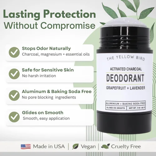 Miniatura 2 de Desodorante de magnesio para hombres y mujeres, desodorante natural, fabricado en Estados Unidos, sin aluminio y bicarbonato de sodio. Protección