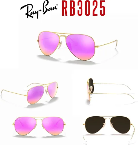 Miniatura 70 de Ray-Ban RB3025 - Lentes de sol de aviador de metal para hombre y mujer + paquete con kit de cuidado de gafas iWear de diseñador