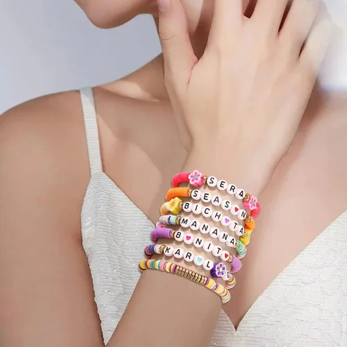 Miniatura 2 de YOUGANNA Juego de 7 pulseras de temporada de Manana Bichota para mujeres, trajes de concierto de Karo, joyería para adolescentes, niñas, pulsera
